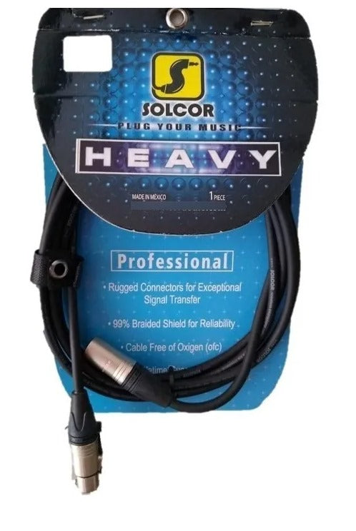 Cable Micrófono/señal Solcor Heavy 39b03 Xlr Xlr Neutrik 3mt