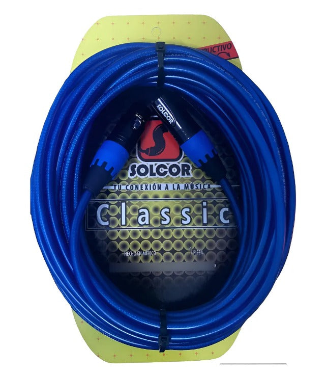 Cable Solcor serie Classic para micrófono XLR - XLR balanceado 10 metros