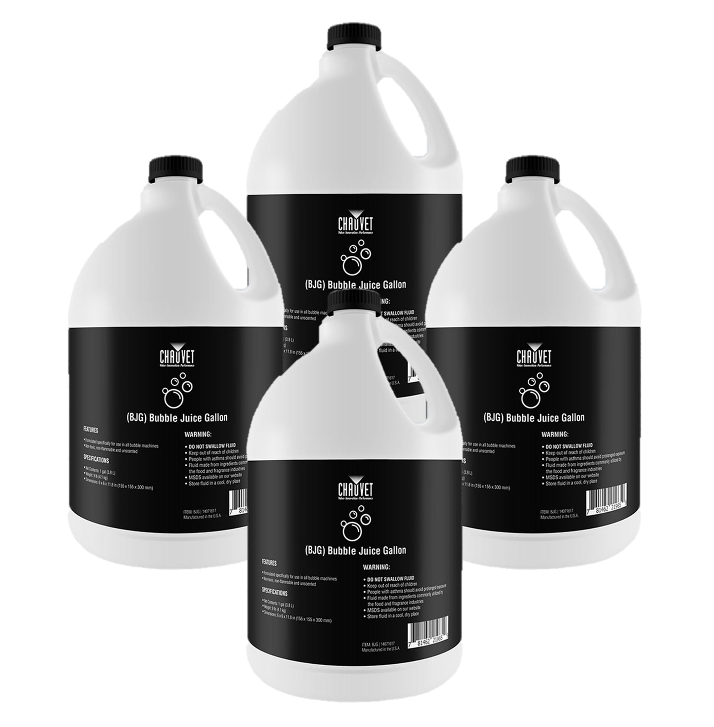 Chauvet - Caja con 4 envases 1G líquido para máquina de burbujas BJG