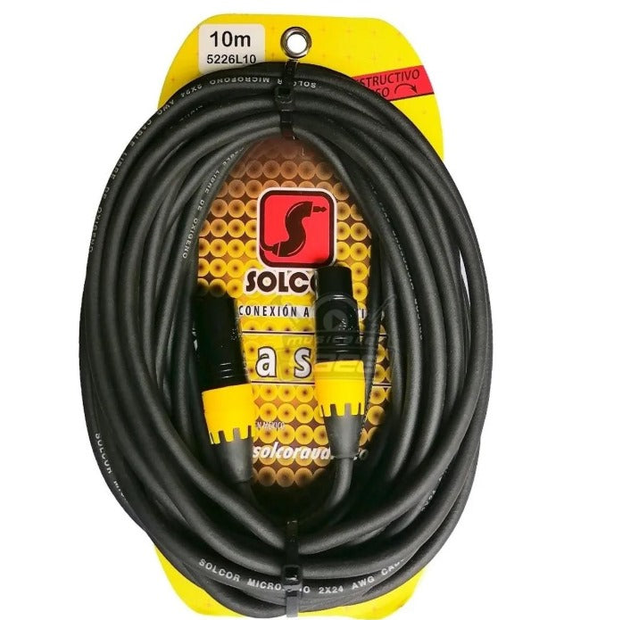 Cable Solcor serie Classic para micrófono XLR - XLR balanceado 10 metros