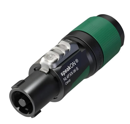 Conector Neutrik Speakon Para Cable De 4 Polos Nl4fxx-w-s Color Negro Y Verde