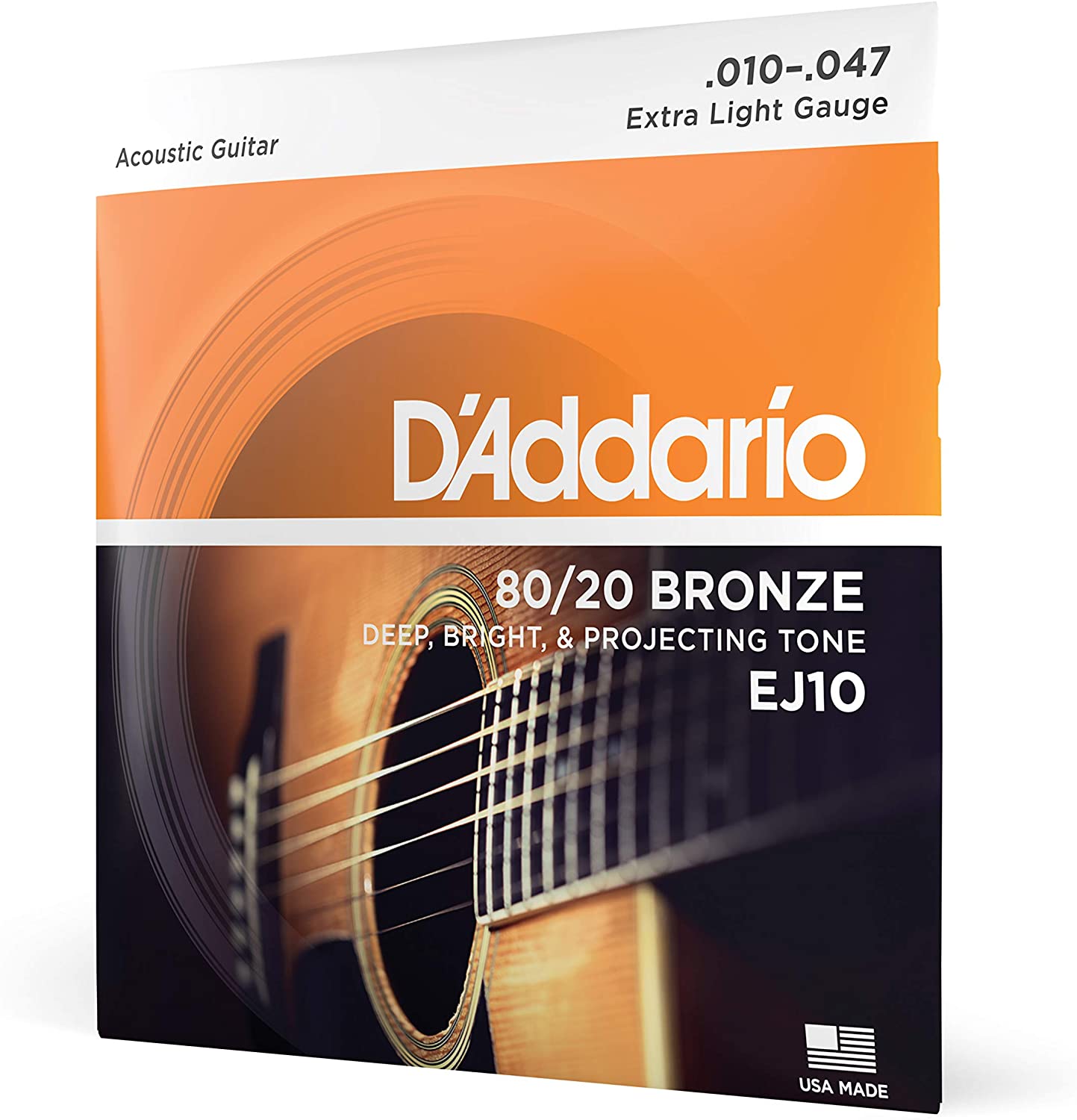 Cuerdas para guitarra acustica D'Addario serie 80/20 Bronce