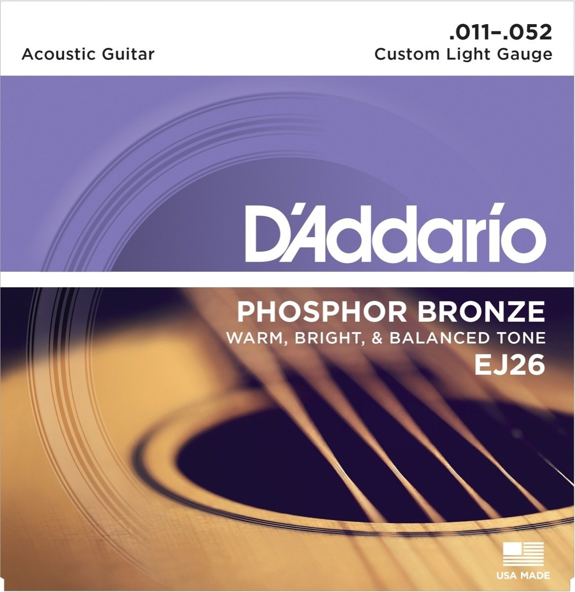 Cuerdas para guitarra acustica D'Addario serie Fosforo Bronce