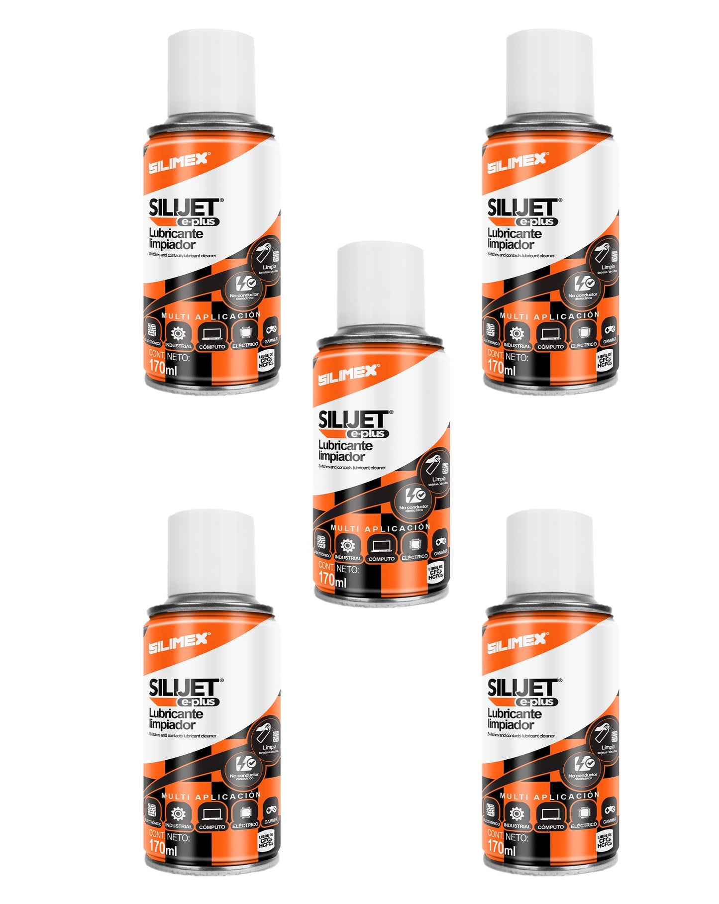 Silimex - Caja con 25pz Silijet E-Plus limpiador dieléctrico lubricante