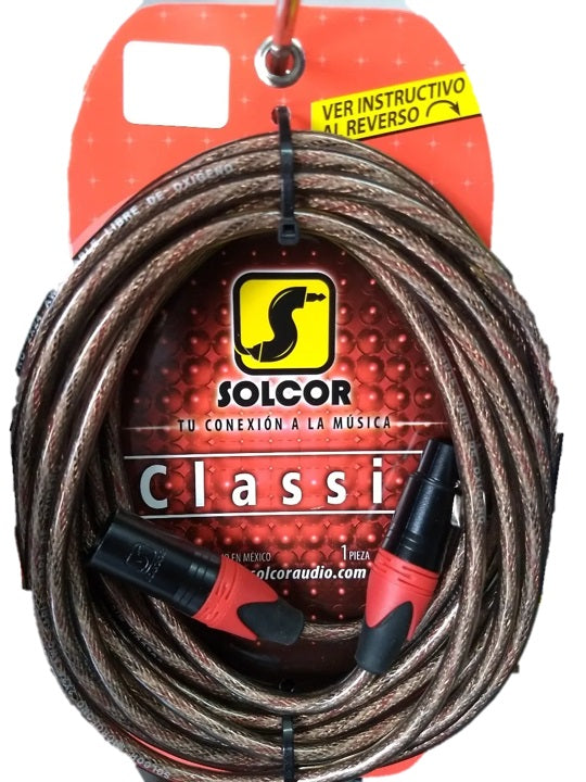 Cable Solcor serie Classic para micrófono XLR - XLR balanceado 10 metros