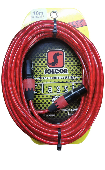 Cable Solcor serie Classic para micrófono XLR - XLR balanceado 10 metros