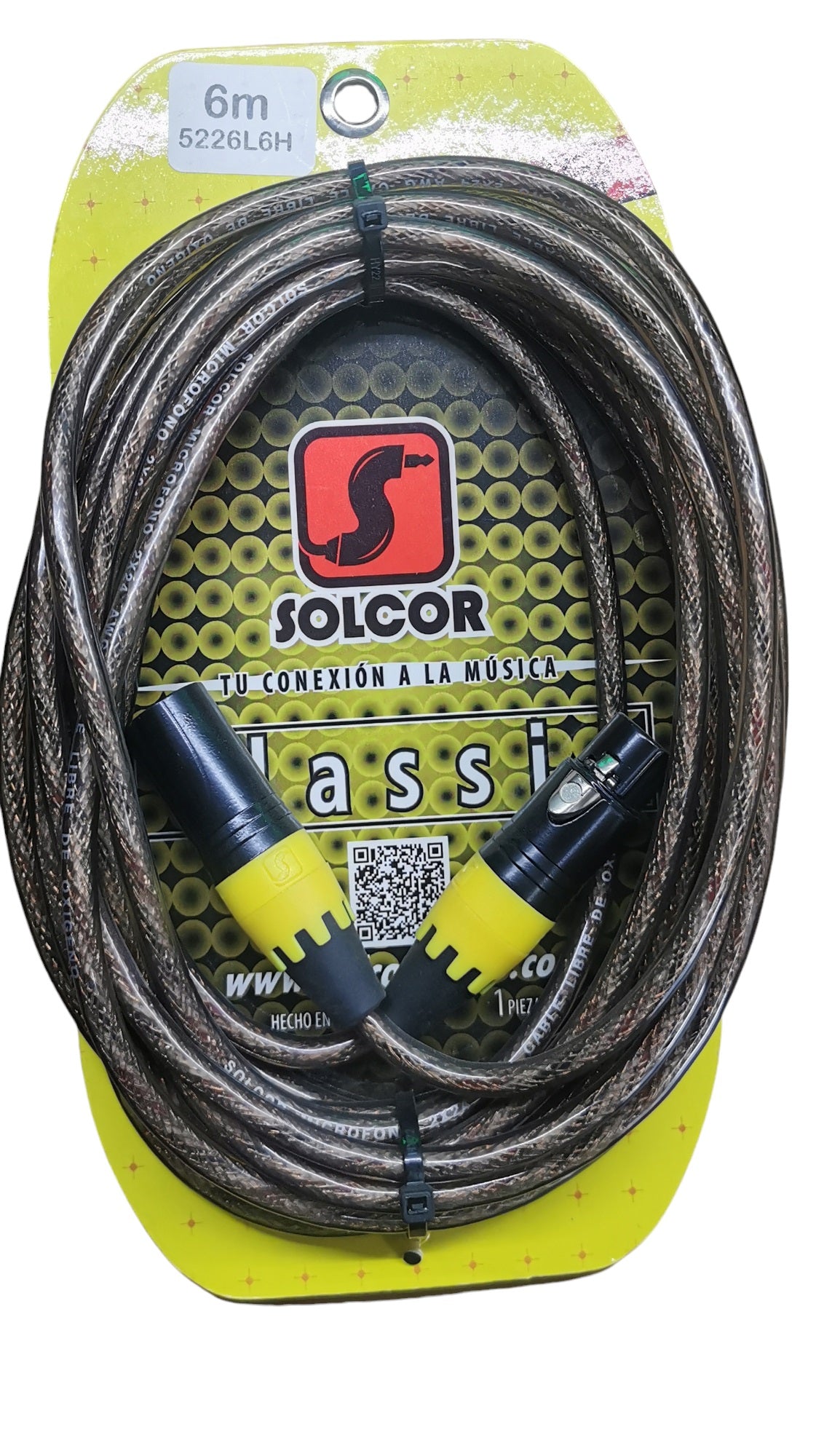 Cable Solcor serie Classic para micrófono XLR-XLR balanceado 6 metros