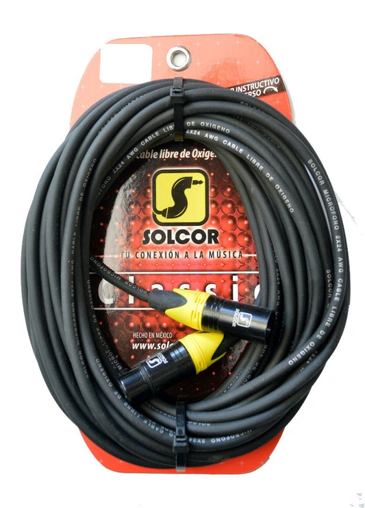 Cable Solcor serie Classic para micrófono XLR-XLR balanceado 6 metros