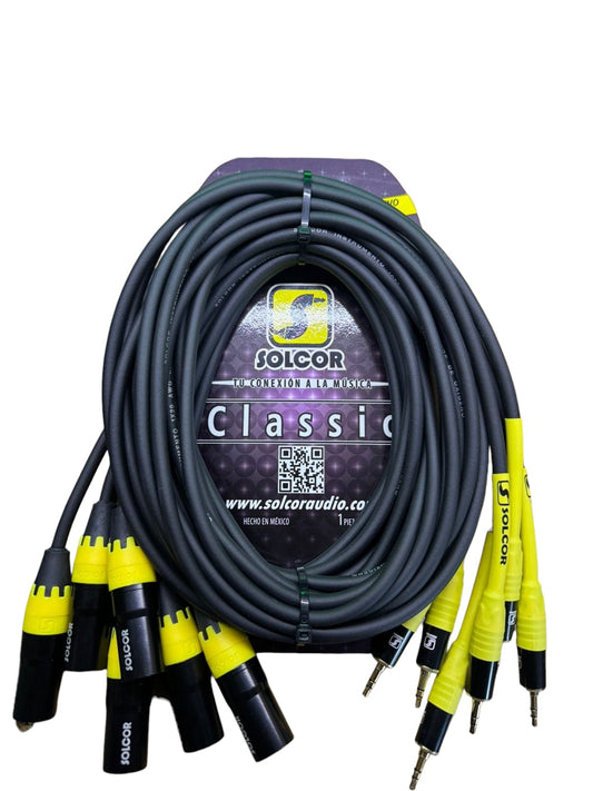 Solcor - Set de 6 piezas cable CAUX11 plug TRS1/8" (3.5mm) a plug XLR 2 metros