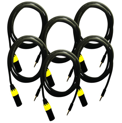 Solcor - Set de 6 piezas cable CAUX11 plug TRS1/8" (3.5mm) a plug XLR 2 metros
