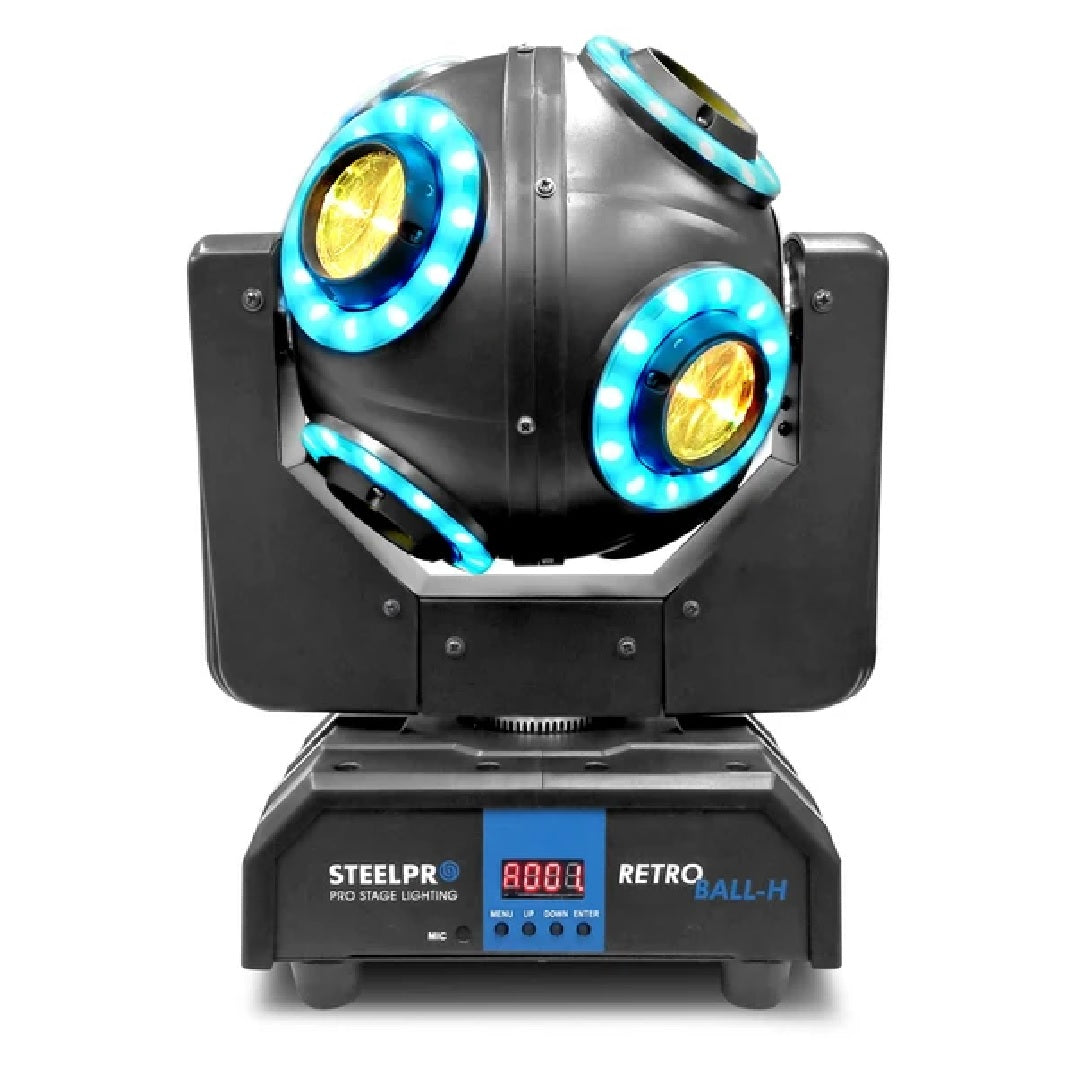 Steelpro Retroball-H luminaria LED móvil 8x10W con aros SMD