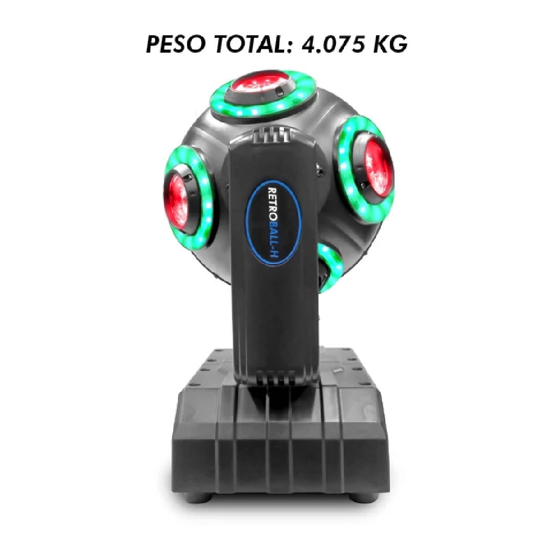 Steelpro Retroball-H luminaria LED móvil 8x10W con aros SMD
